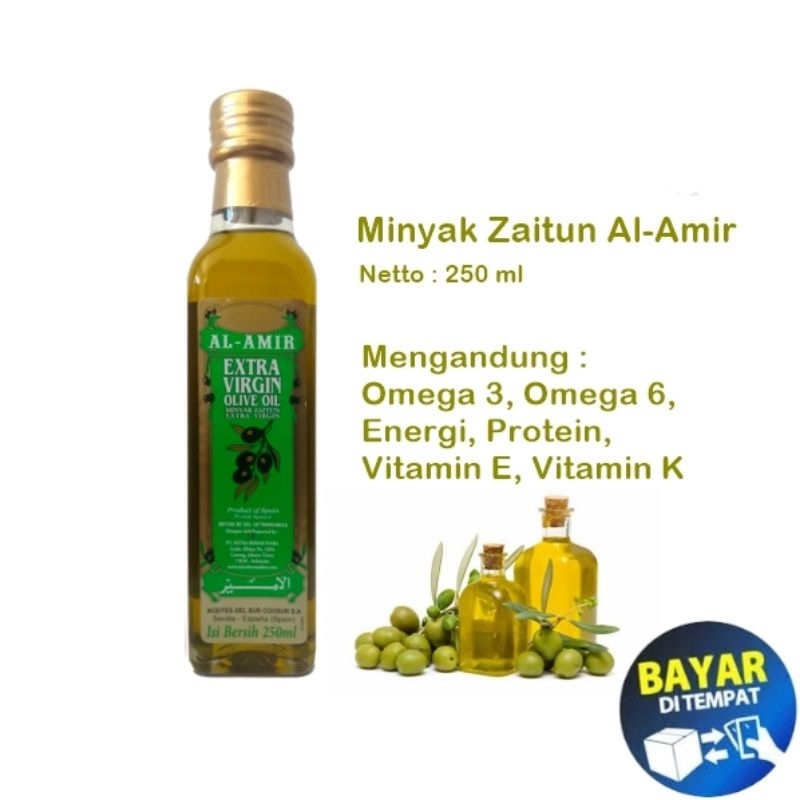 

Minyak zaitun 250ml extra virgin olive oil al amir spanyol