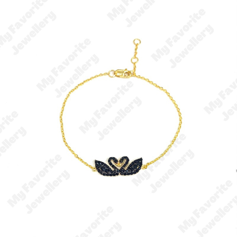 Gelang Black Swan Emas Asli Kadar 875