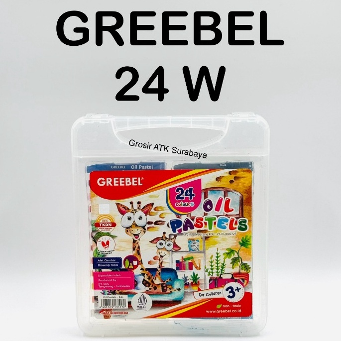 

ART U48X CRAYON Krayon Kids Oil Pastel GREEBEL GREBEL 24 Warna Colours 24C