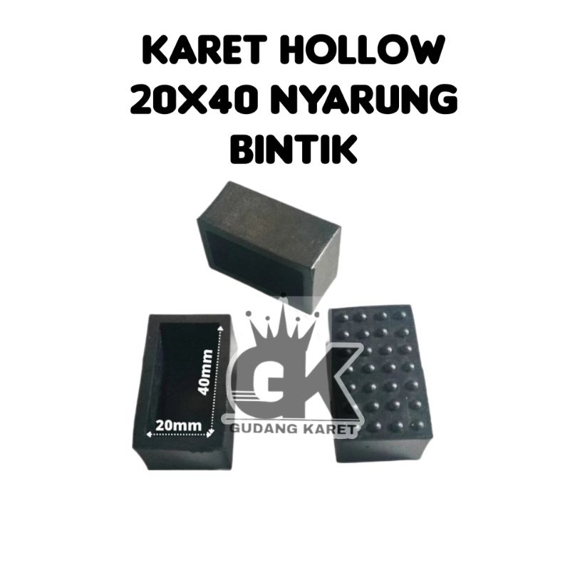 Karet Hollow 2x4 Nyarung Bintik/ Karet Kaki Hollow 2x4