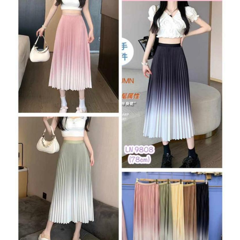 Rok plisket midi / Rok plisket /Rok plisket gradasi / Plisket premium / Pleated skirt / Rok plisket 