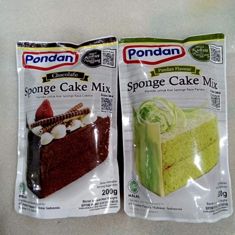 

TEPUNG PREMIX PONDAN SPONGE CAKE 200 GRAM ( PANGGANG & KUKUS )