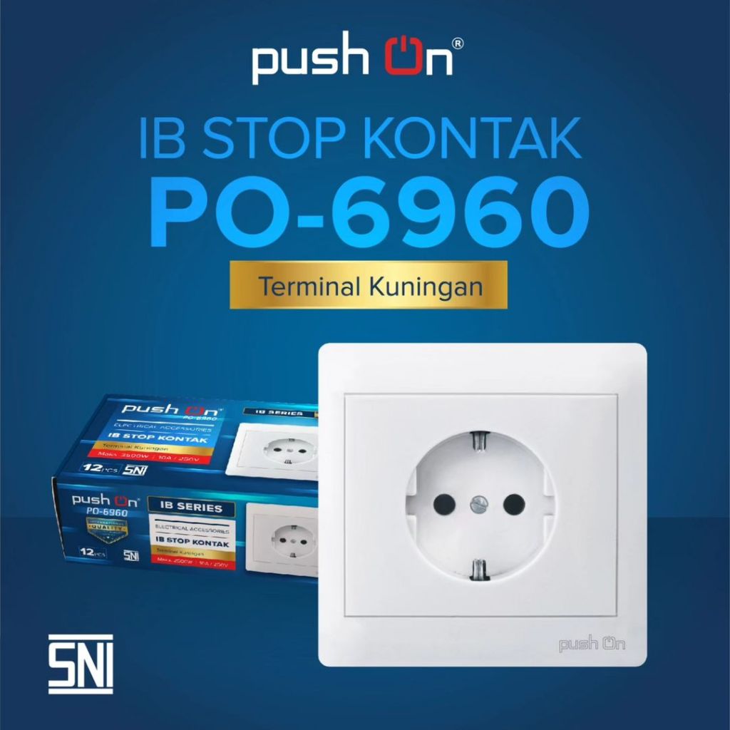 Push On Stop Kontak / Saklar Engkel / Saklar Double / Saklar Triple / Stop Kontak Engkel Premium IB 