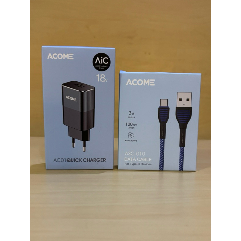 Adaptor charger + usb Acome fast charging
