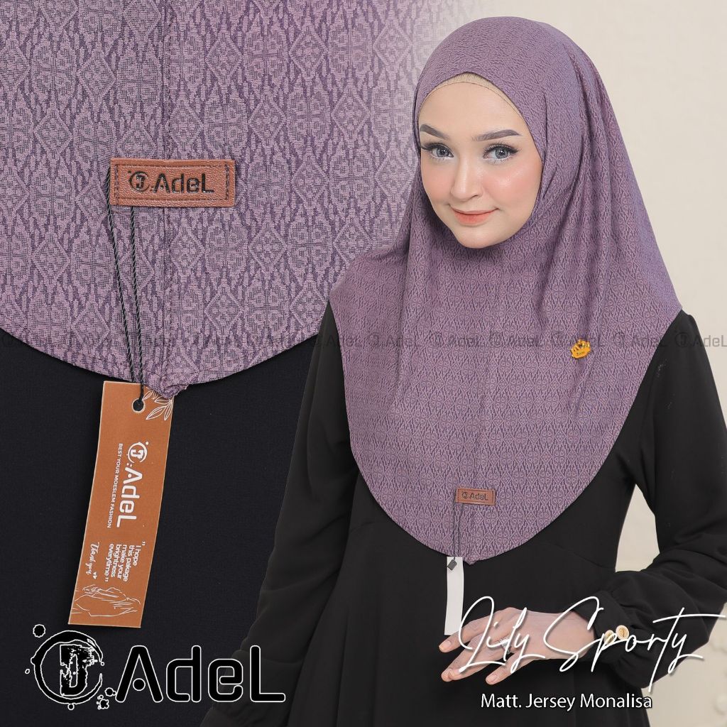 Hijab instan bergo lyly sport original Adel (Jersey monalisa premium)