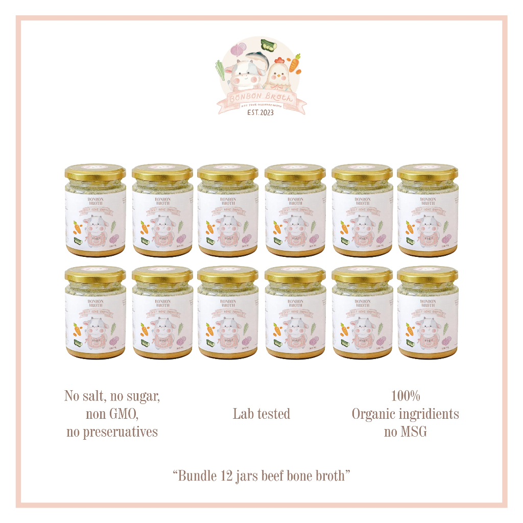 

BONBON BROTH - Paket 12 jars bone broth 200 ml