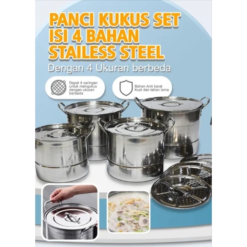 Steamer Stockpot Set/ Panci Set stockpot Steamer