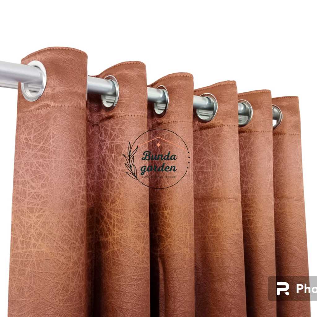 Poni gorden jendela bahan blackout safron lebar 100-200