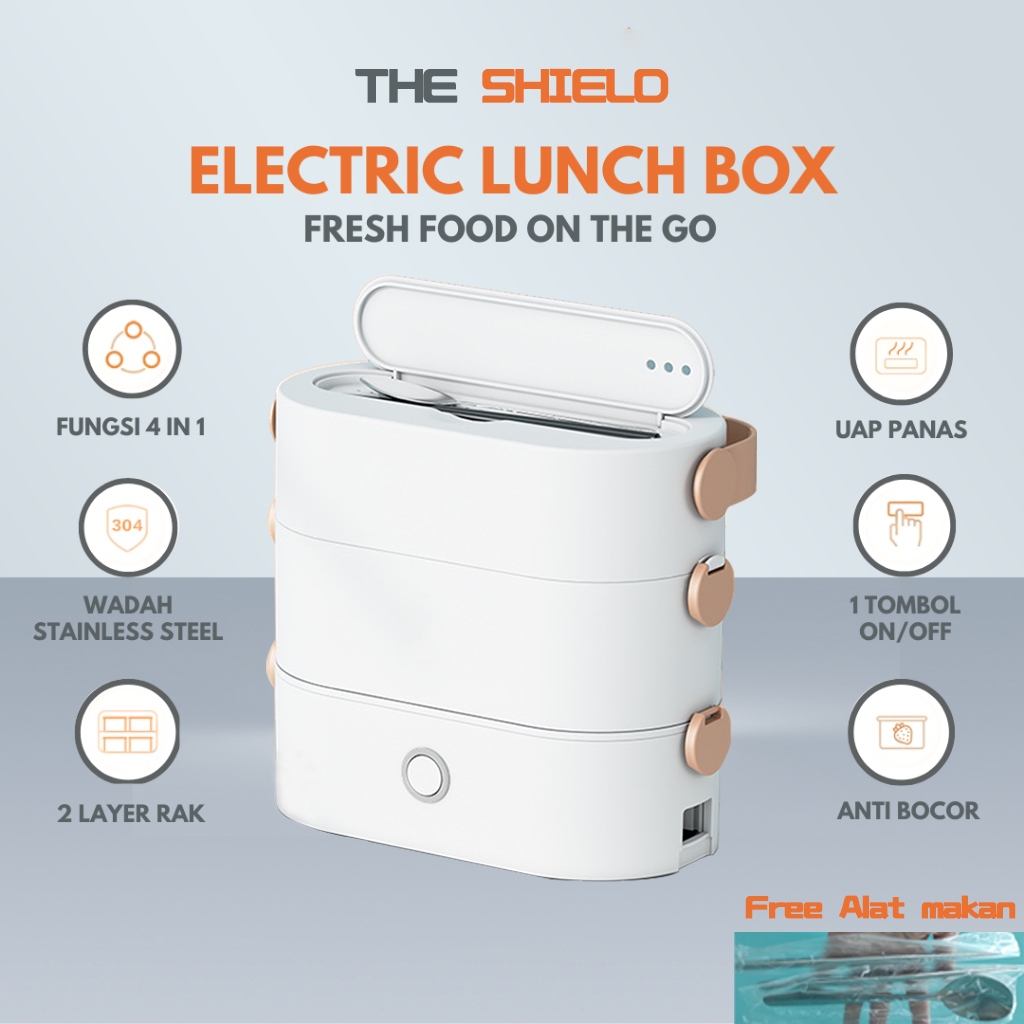 Kotak Pemanas Listrik Multifungsi 2L / Kotak Masak Listrik Portable / Panci Kukus Serbaguna Berlapis