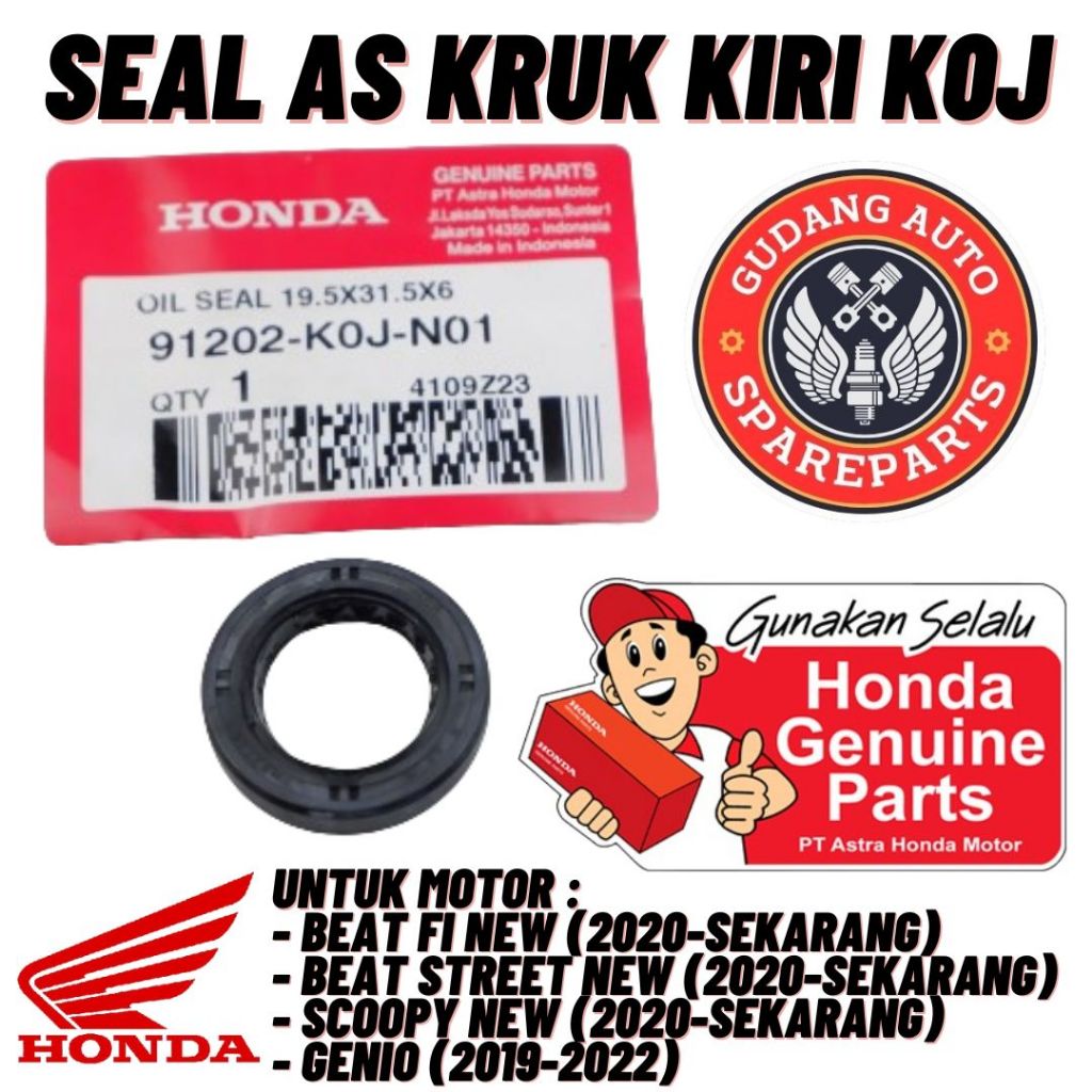 Original AHM Seal As Kruk Kiri Honda Beat New Street Genio Scoopy New Oil Seal 19.5X31.5X6 K0J