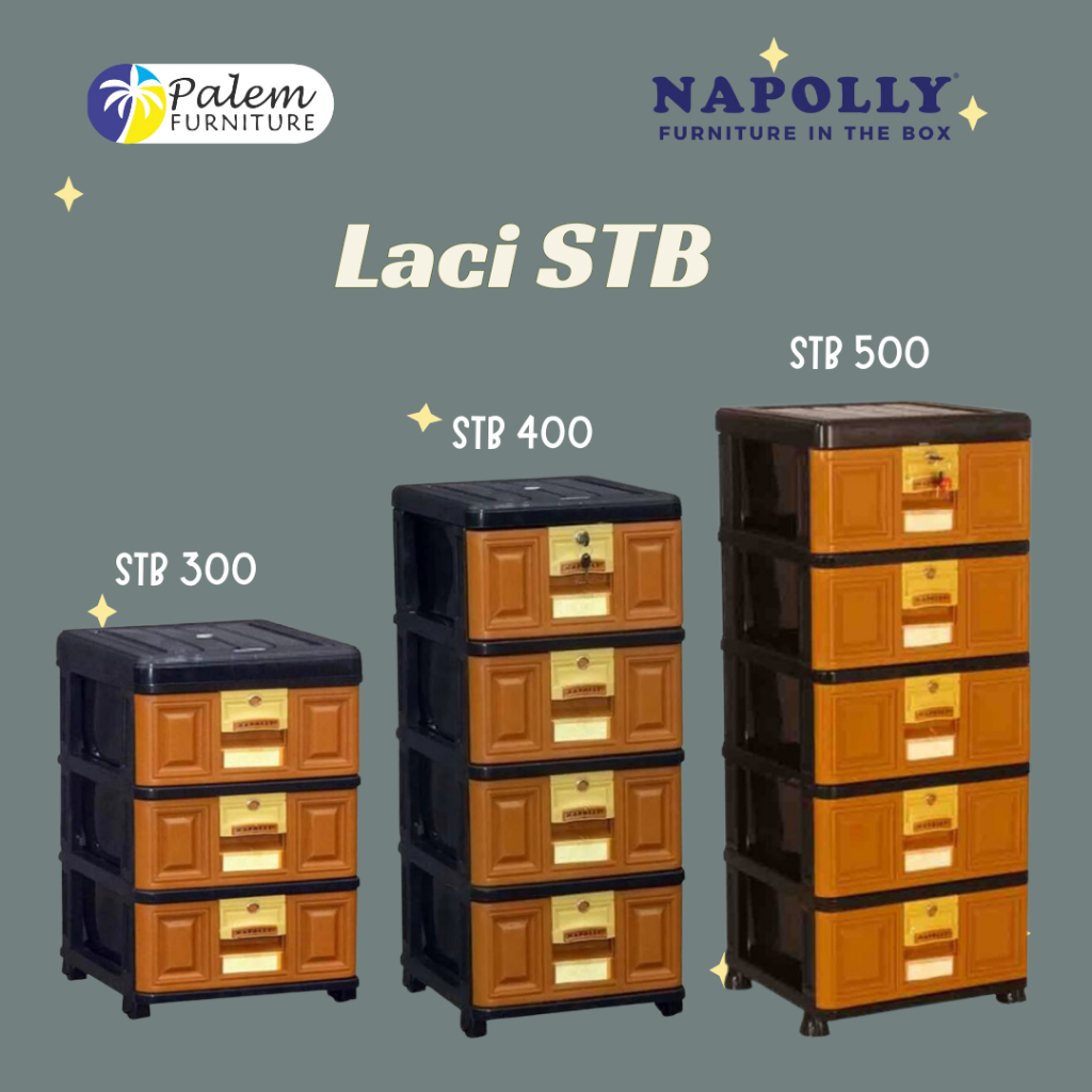 Napolly STB 300 Lemari Plastik Laci 3 Susun Serbaguna