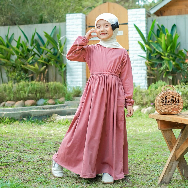 Dress anak perempuan 1-9 tahun / Laiqa dress gamis anak shahia by servantina