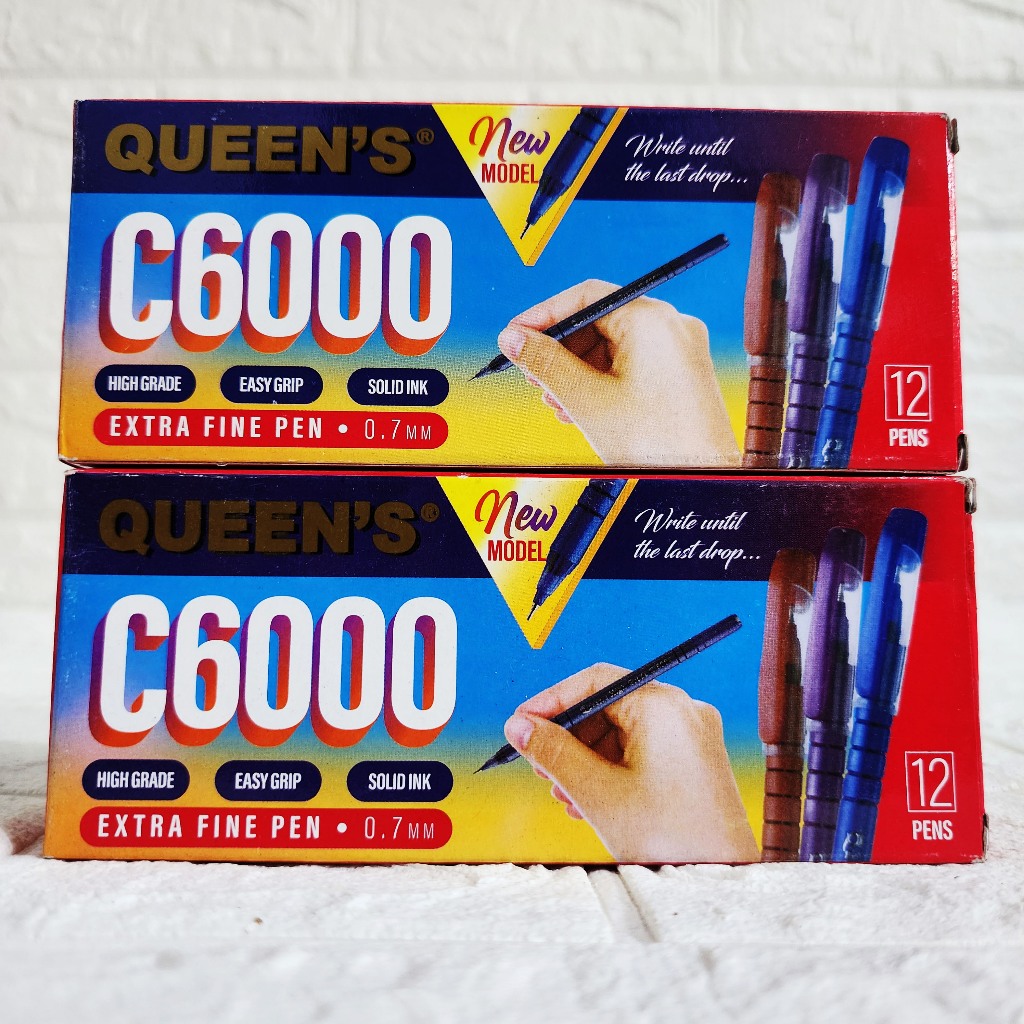 

PULPEN FASTER QUEEN'S C6000 EXTRA PEN BOLPOIN FASTER PENA MURAH - WARNA HITAM (12PCS)