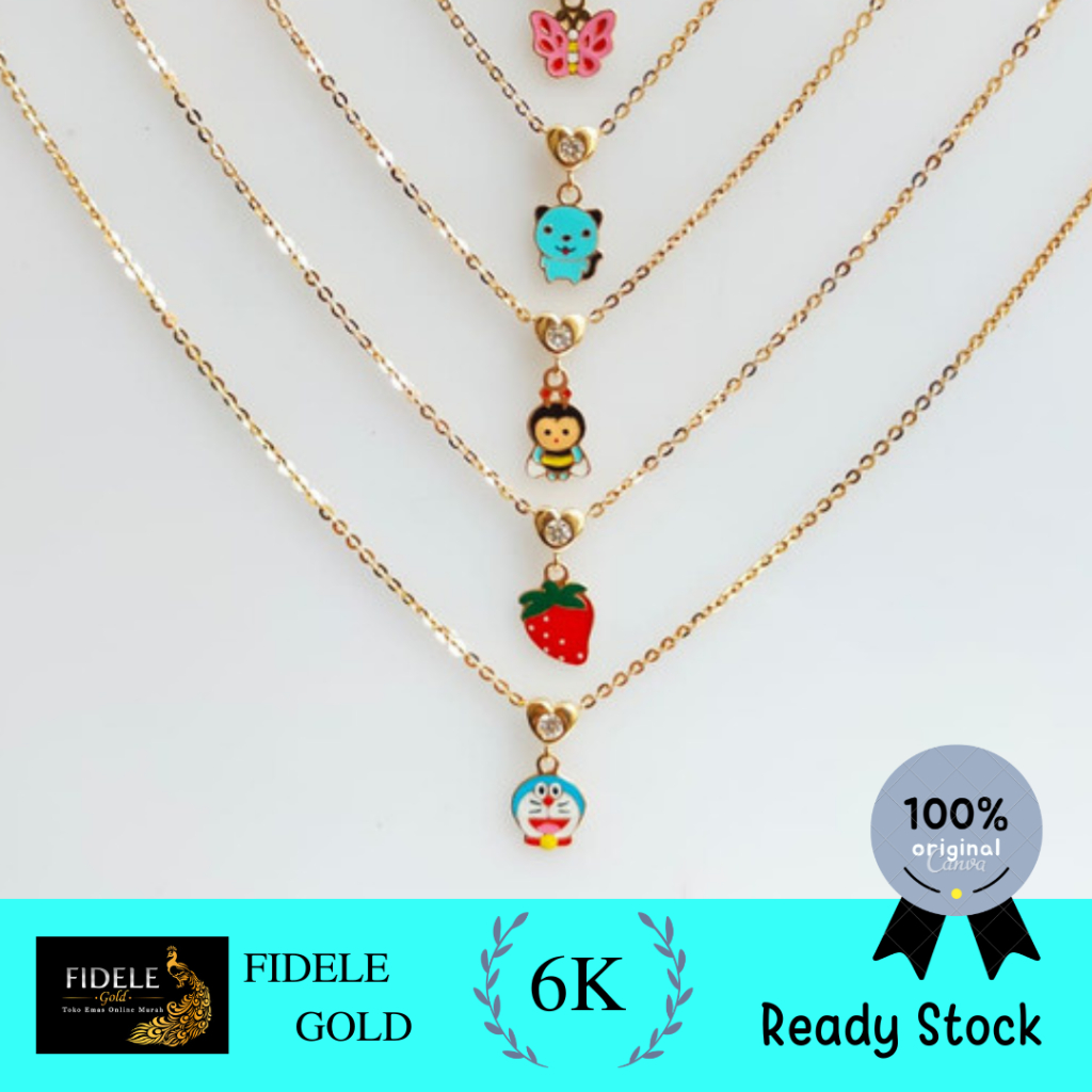 Kalung Anak Boneka Perempuan Emas Asli Kadar Muda 300
