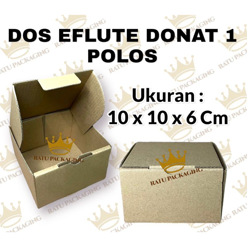 

RATU | Dos Eflute Tebal Donat 1 Polos Ukuran 10x10x6CM DIE CUT / Kardus Box Kotak Eflute Tebal Hampers Souvenir Pakaian Makanan Cake Kue Roti