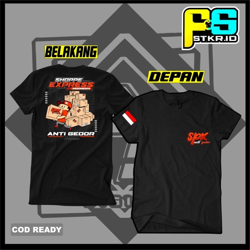 Kaos KURIR SPX EXPRESS INDONESIA ANTI GEDOR kaos distro kaos katun combed 30s free stiker SPX ANTI G