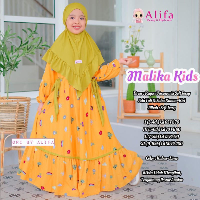 MALIKA KIDS DRESS (Gamis Anak) by Alifa