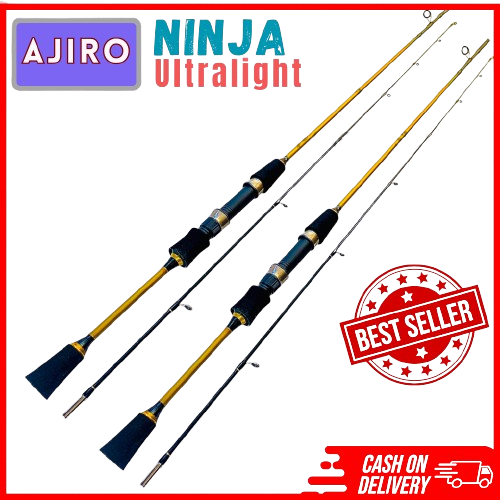 Joran AJIRO ULTRALIGHT NINJA 2-6 LB Fiber Solid Murah COD 150 165 180 198 210cm