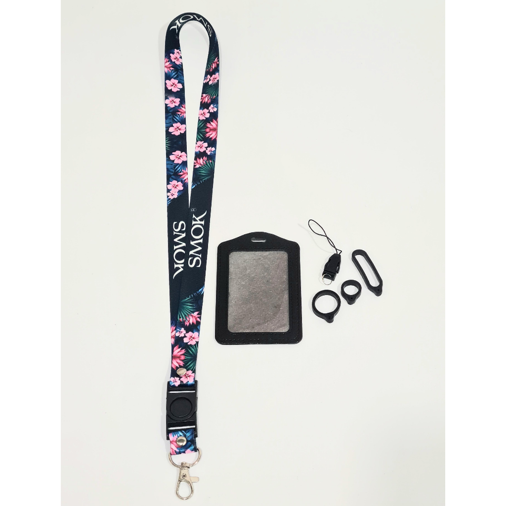

Lanyard Premium SMOK " FREE " Case Gantungan Karet Oring Cantolan / Lanyard ID Card Custom Nico Safety