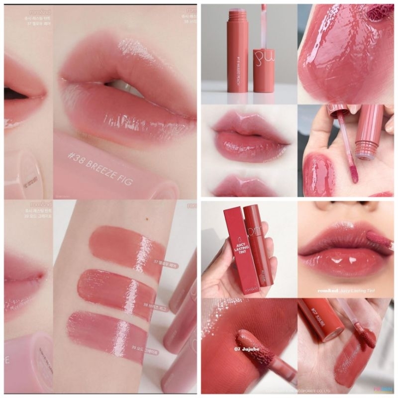 ROMAND JUICY LASTING TINT LIPTINT ROM&ND BEAR FIG NUCADAMIA ALMOND ROSE