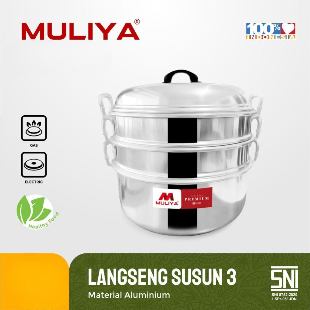 LANGSENG SUSUN 3 ALUMINIUM TUTUP KACA 30cm MULIYA