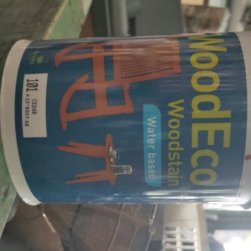 CAT KAYU POLITUR plitur Wood Eco Woodstain / sirlak campuran air / Water based 0,9L  101 ( CEDAR / W