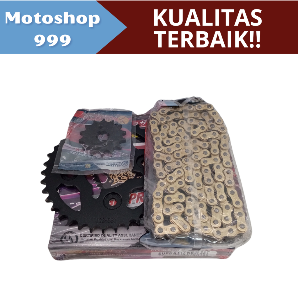 Chain Kit / Gear Set GOLD Supra Fit New 38T Yuzaka | 14-38T 428H-108L
