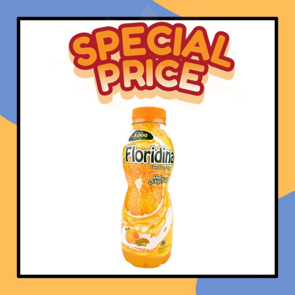 

FLORIDINA Orange 350ml Florida Orange Kemasan Botol Rasa Jeruk Real Orange Pulp Dengan Bulir Jeruk