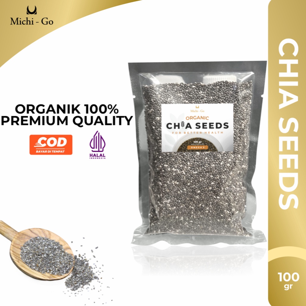 

Michigo Chia Seeds Organic Biji Chia 1 gram Chia Seed untuk diet dan detoks tubuh