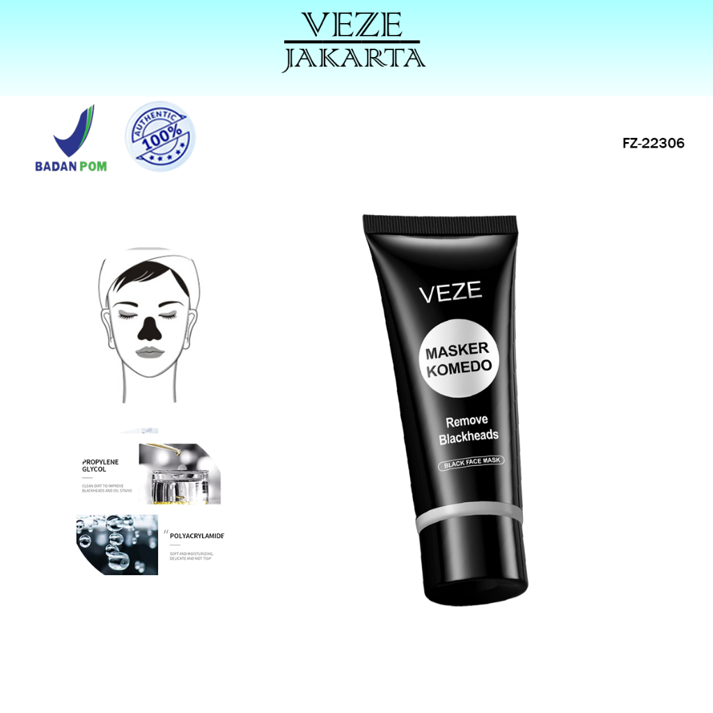 BPOM VEZE blackhead remover cleansing masker wajah peel off original Masker Komedo - FZ22306