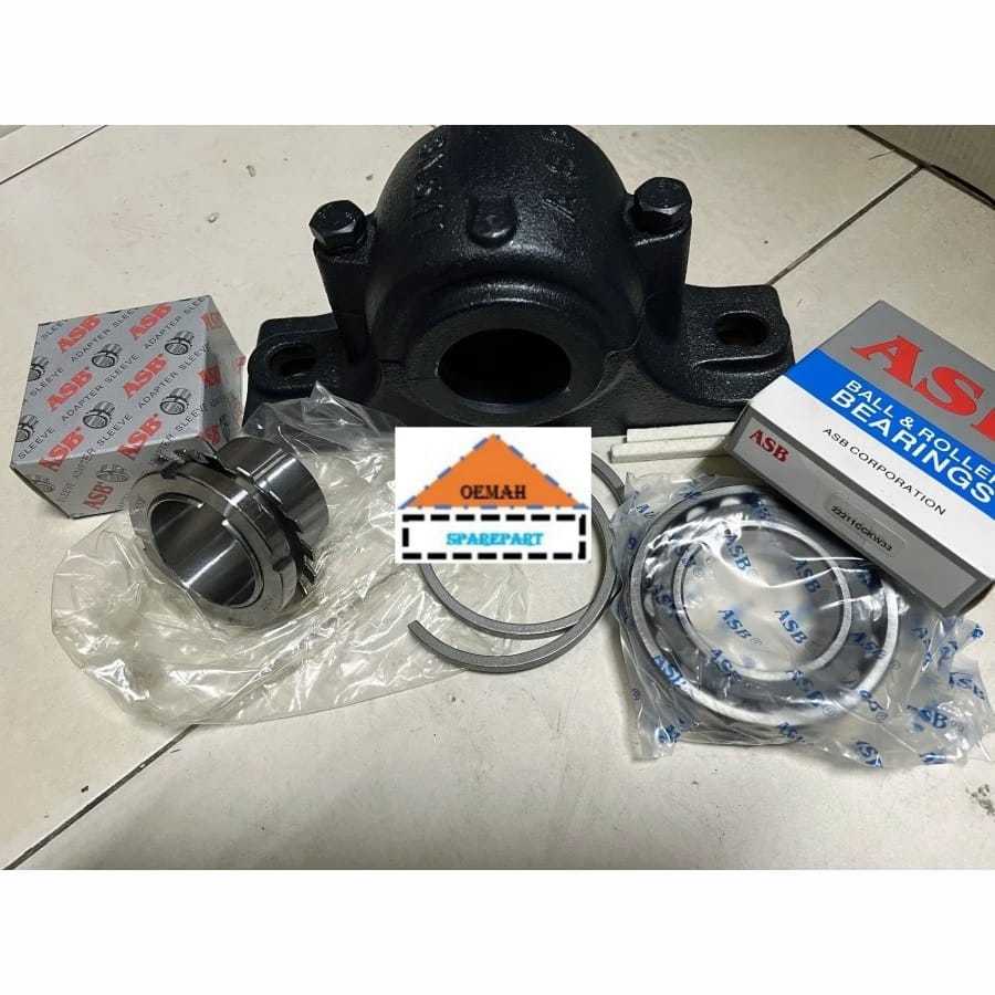 PLUMMER BLOCK SN 520 BEARING HOUSING SN520 KOMPLIT LENGKAP ADAPTER SLEAVE AS 90 AS90 MM