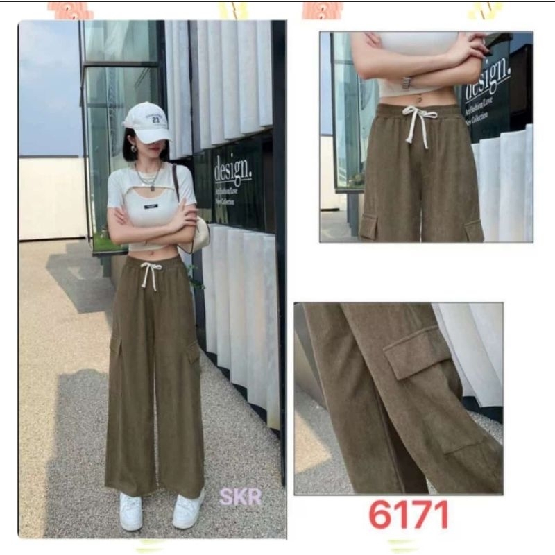 Celana Kulot Kargo Corduroy | SKR 6171