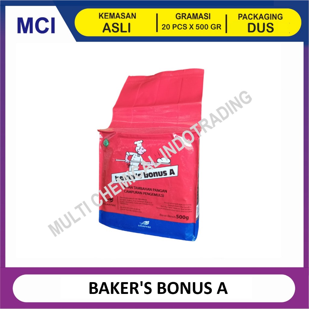 

BREAD IMPROVER BAKERS BONUS A 500 GR - 1 DUS 20 PCS / PELEMBUT ROTI