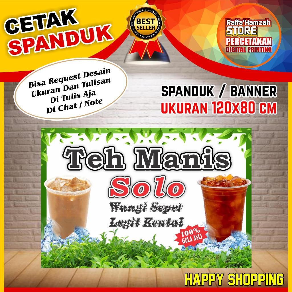 Spanduk Banner Backdrop Es Teh Manis Solo/ Banner Es Teh Manis Solo / Spanduk Es Teh Manis Solo BISA