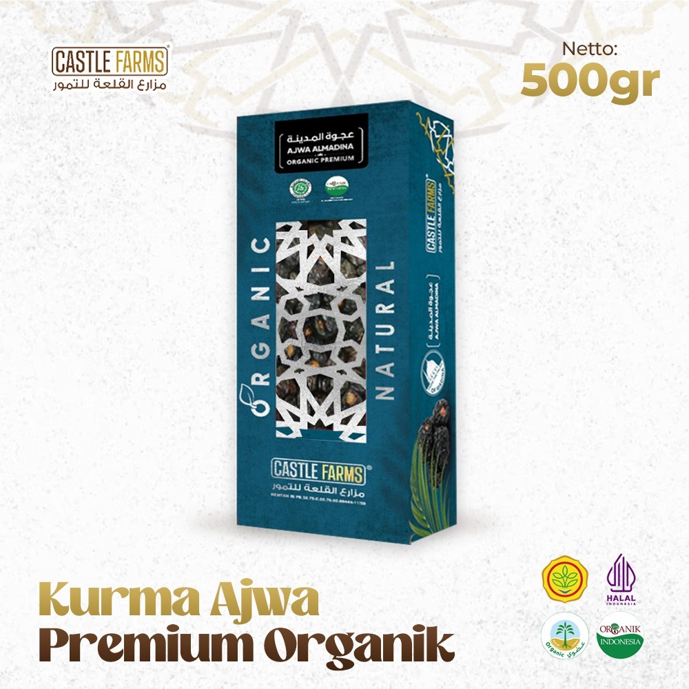 Castle Farms Kurma Ajwa Organic Premium - 500 Gram