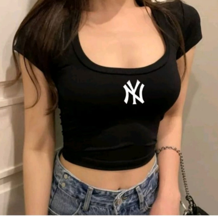 Kaos Crop Top Wanita Crop Tee I CROP TOP ONECK jersey | BAJU KAOS TUMBLR CROP TEE TSHIRT KAOS KOREA 