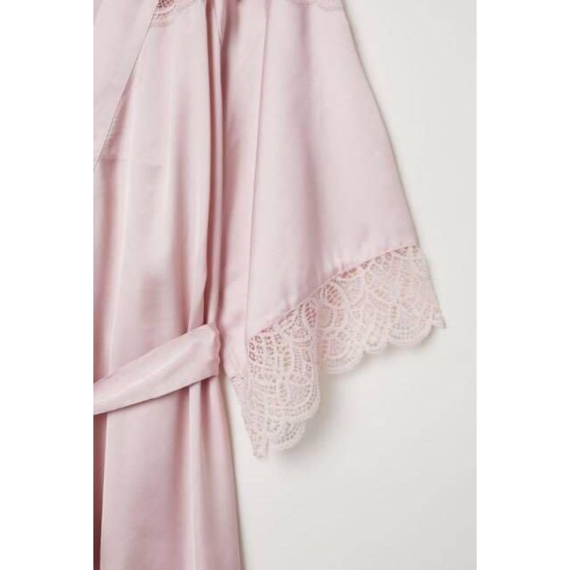 RB NO BELT HnM silk kimono pink satin