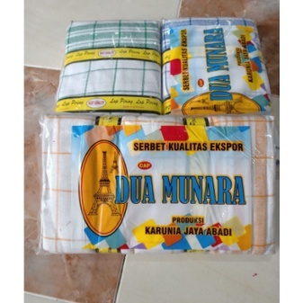 Serbet Dapur Jumbo Merek DUA MUNARA / Serbet Dapur Motip  12HELAI (LUSINAN)