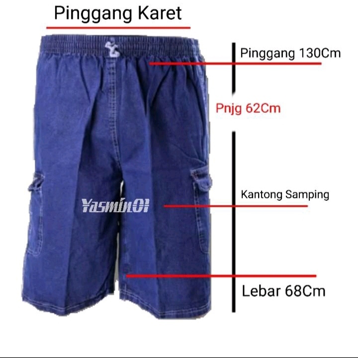 Celana Kolor Pendek Jeans Kargo Jumbo