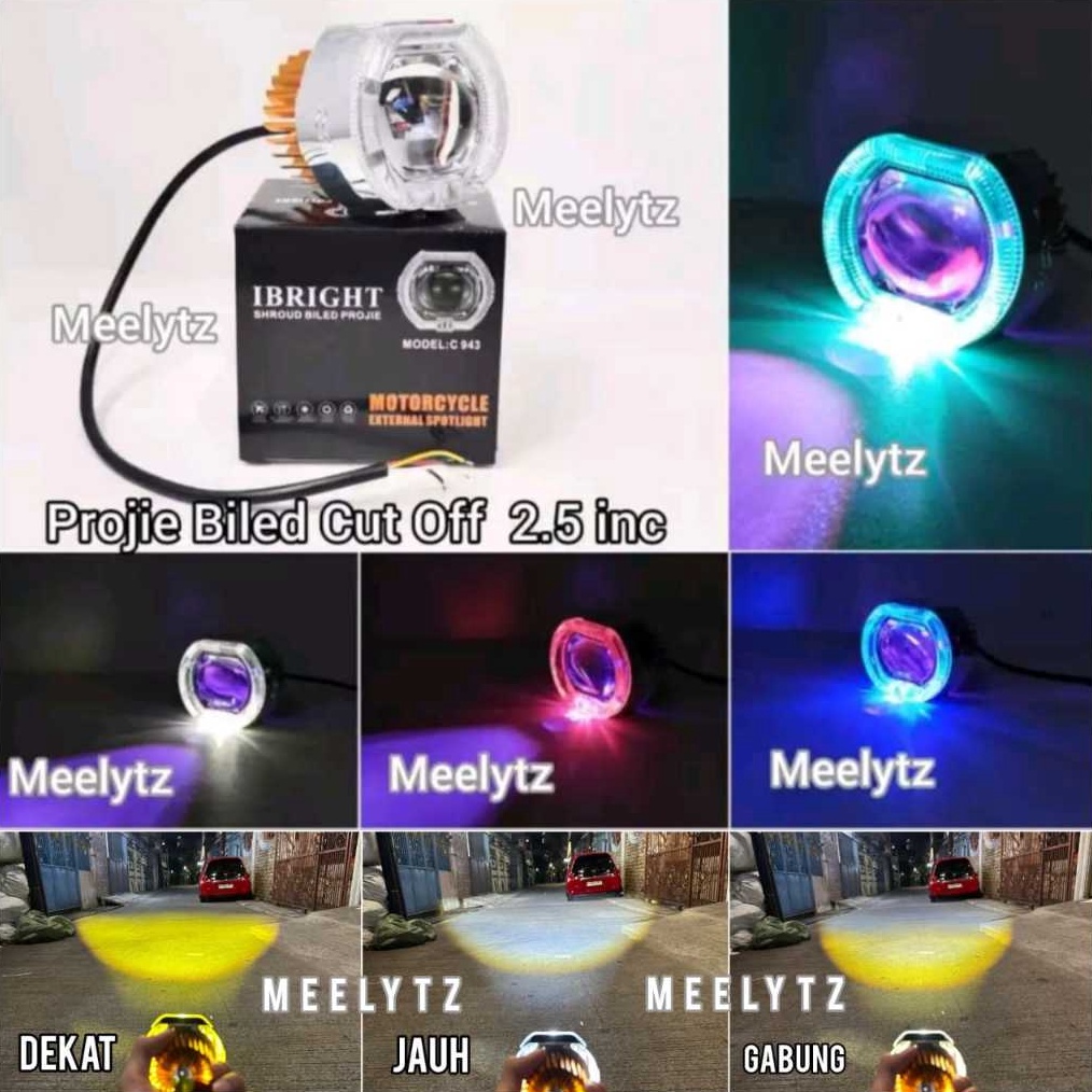 KODE W55G IBRIGHT  Projie Biled Cut Off mini 25 INC D2 D3 Jauh Dekat 3watt Waterproof plus devil ung