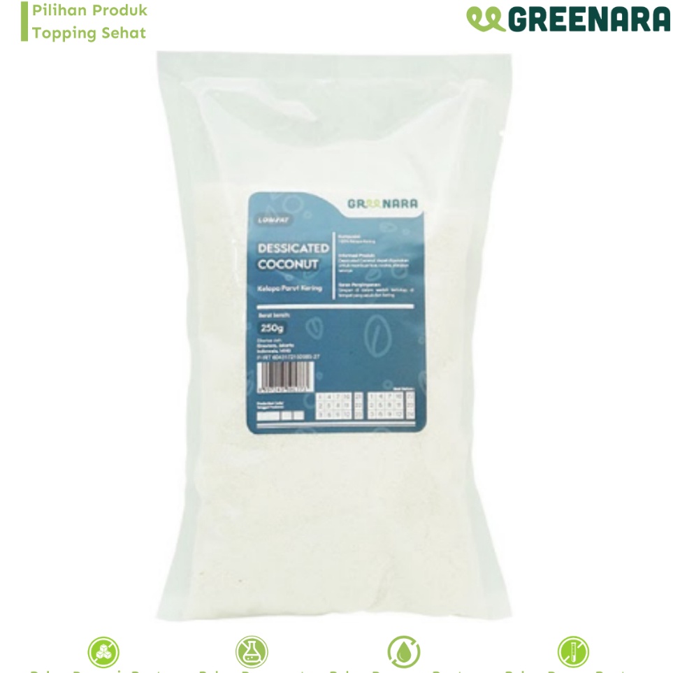 

Promo baru Greenara Kelapa Parut Kering 25gr Dessicated Coconut