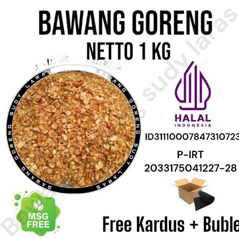 

Suplier1 BAWANG goreng ASLI Brebessumenep 1 Kg renyah
