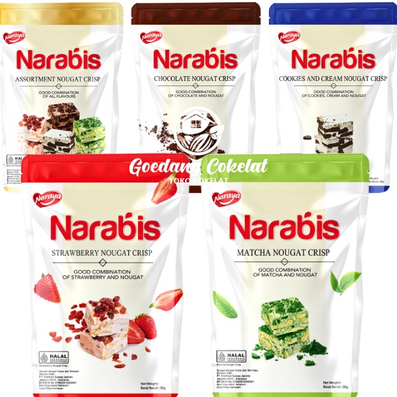 

Sedia Disini Naraya NARABIS Chocolate Strawberry Matcha Cookies Cream Assortment Nougat Crisp 9g