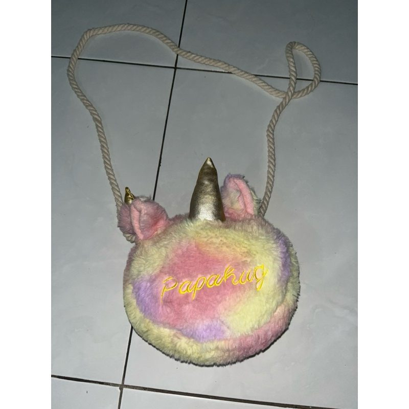 Tas boneka unicorn rainbow