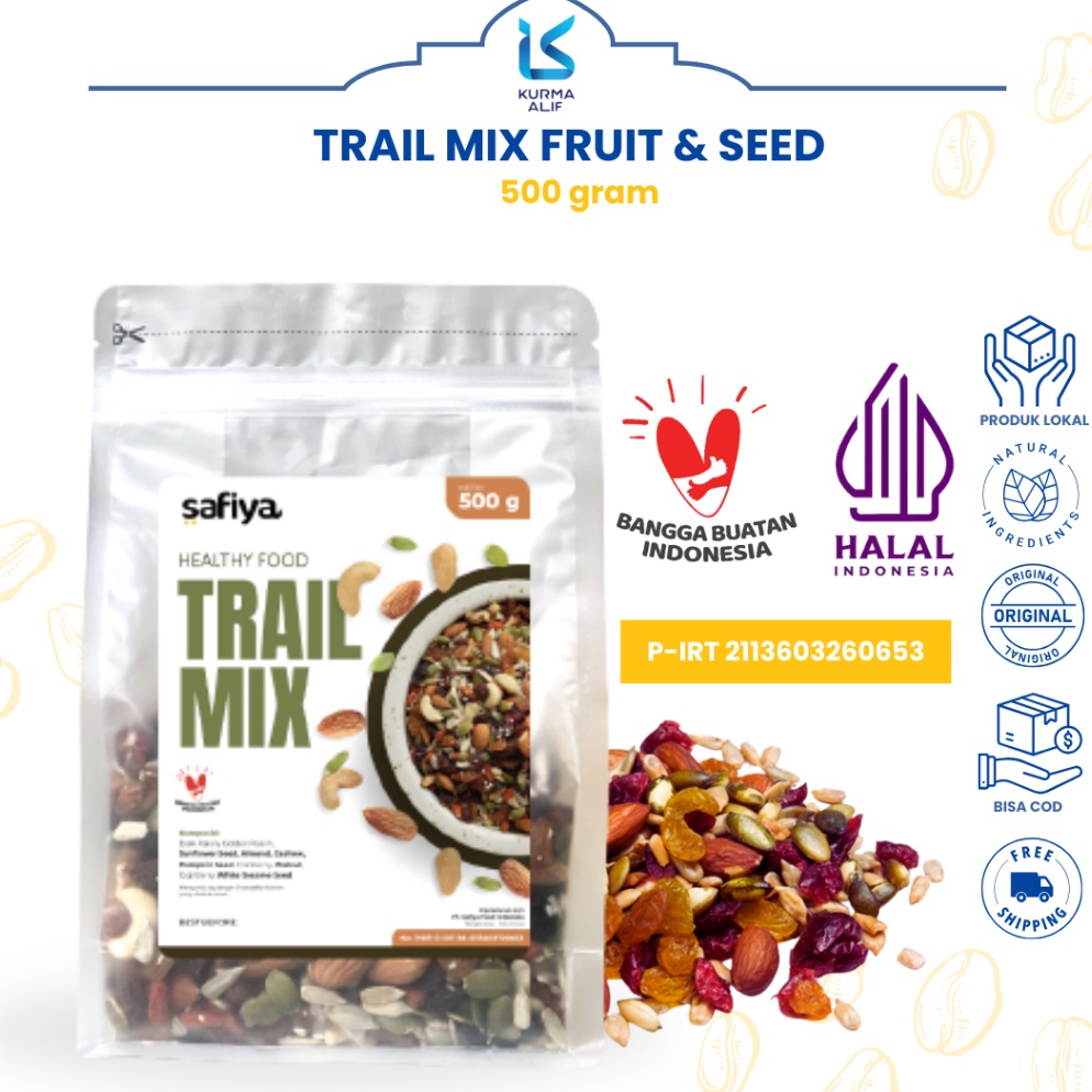 

Good Order Trail Mix Safiya 5 gr Berry Nut and Seed Original Cemilan Diet Sehat