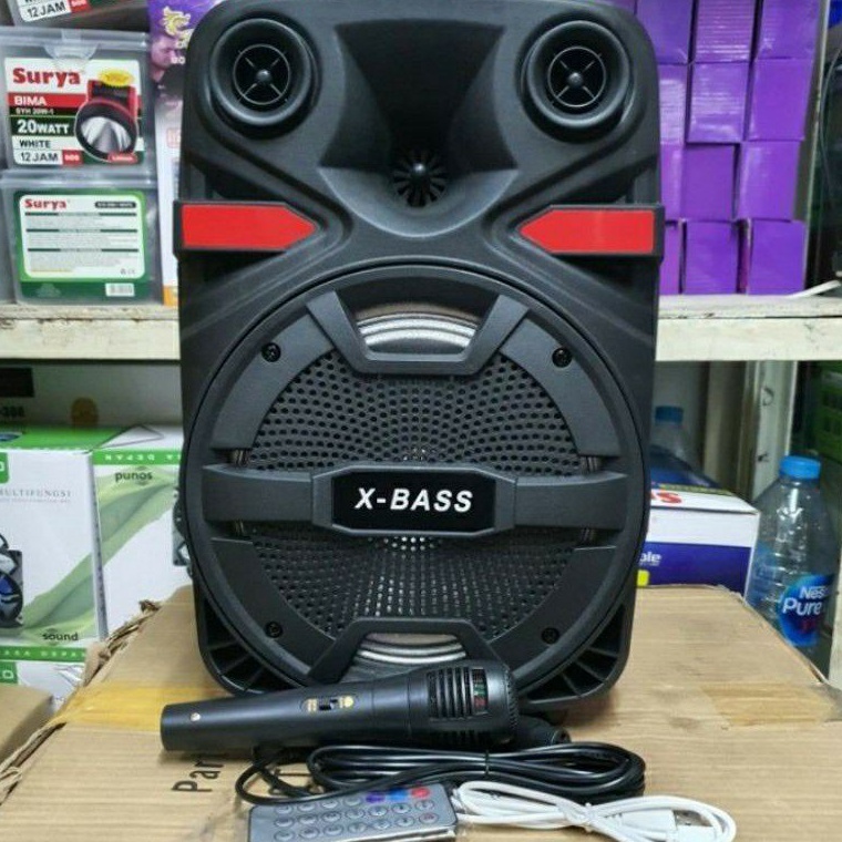 Terbaik COD Speaker Bluetooth karaoke Fleco F868 Bonus mic X BASS 85 INCH