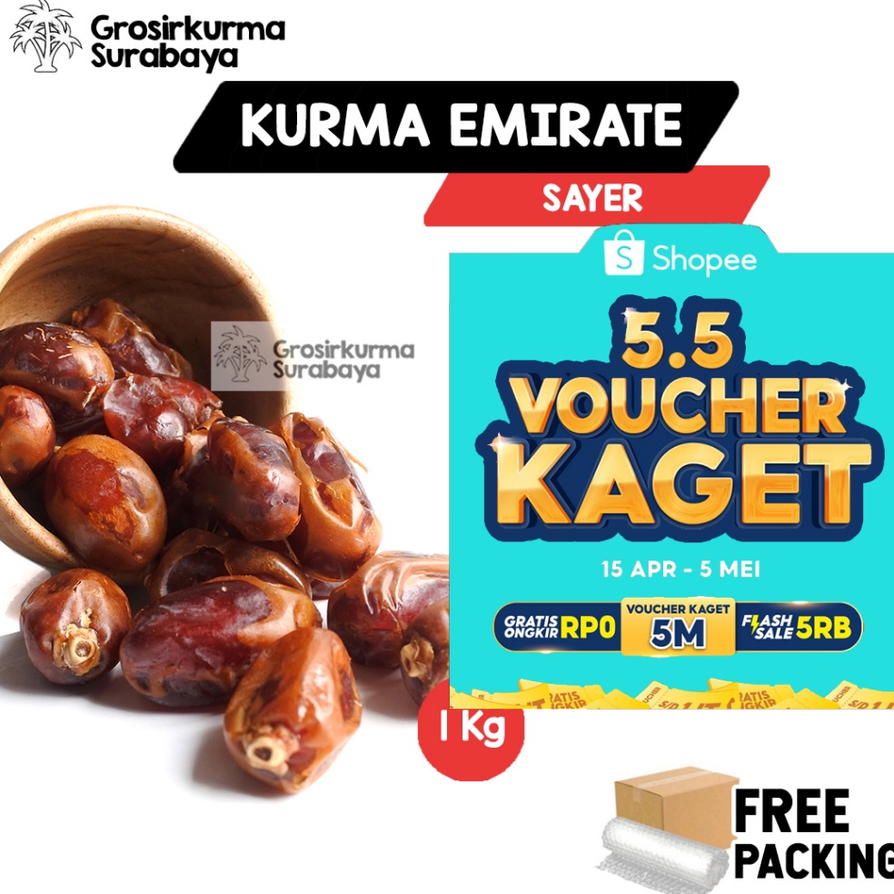 

Prioritas Kurma Gold Emirate Sayer 1KG Asli Arab Saudi Premium BPOM Untuk Nabeez Buka Puasa Basah Madu Enak