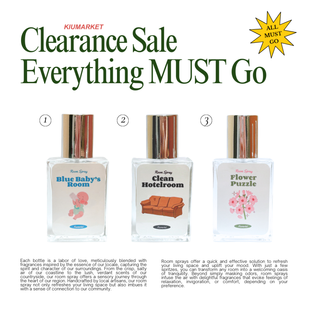 Room Spray 30ml CLEARANCE SALE Kiumarket