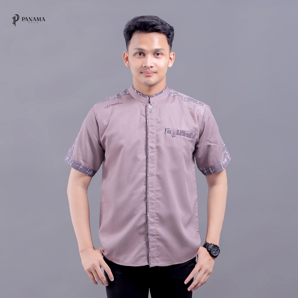 Baju Koko Pria Dewasa - Baju Koko Pria Lengan Pendek - Baju Koko Pria Modern Ori El Rumi Yisunsin