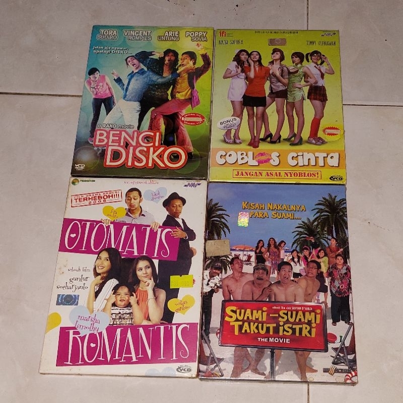 vcd Indonesia Original BENCI DISKO / COBLOS CINTA / SUAMI-SUAMI TAKUT ISTRI / OTOMATIS ROMANTIS